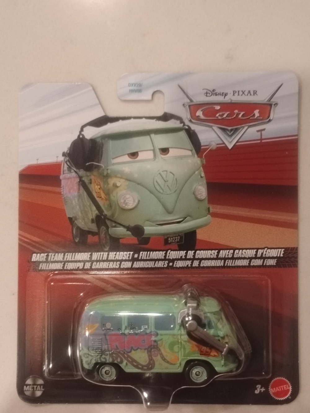Disney Pixar Race Team Fillmore Van Toy With Headset